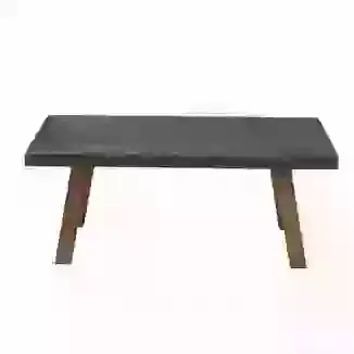 Rectangular Dark Steel Top Coffee Table